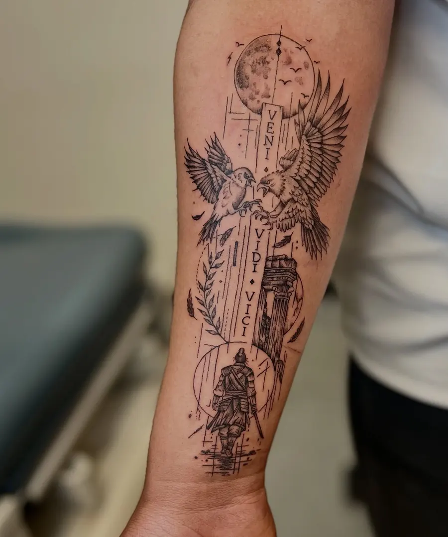 Tatuaż fine line — realizacja 7, autor @iconic_inkz
