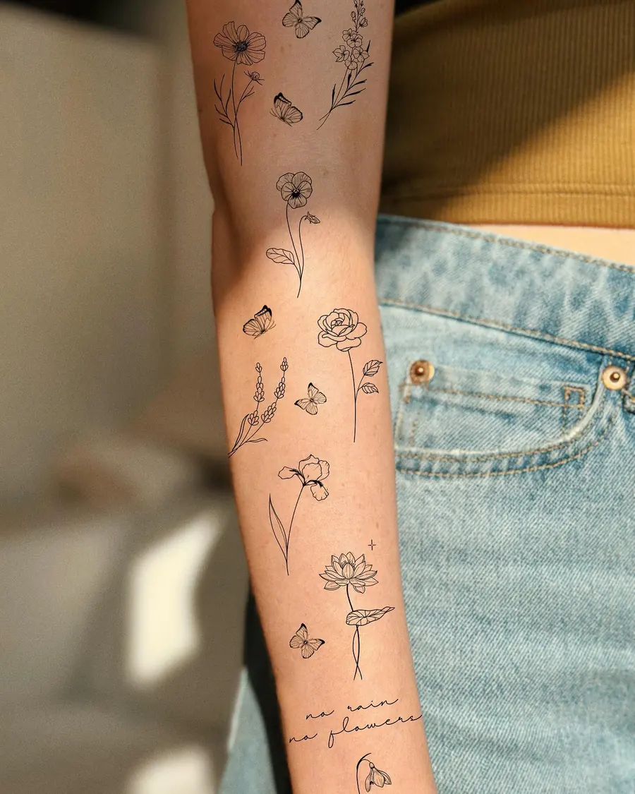 Tatuaż fine line — realizacja 10, autor @alina_tattoo