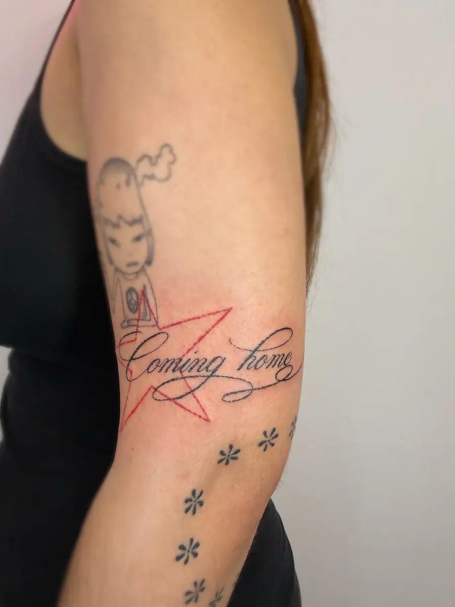 Tatuaż fine line — realizacja 28, autor @frarigheztattoo