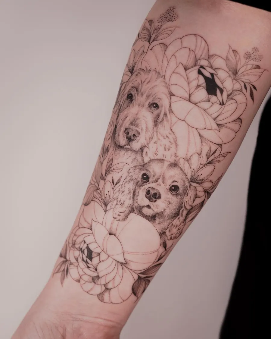 Tatuaż fine line — realizacja 52, autor @geehawkestattoo