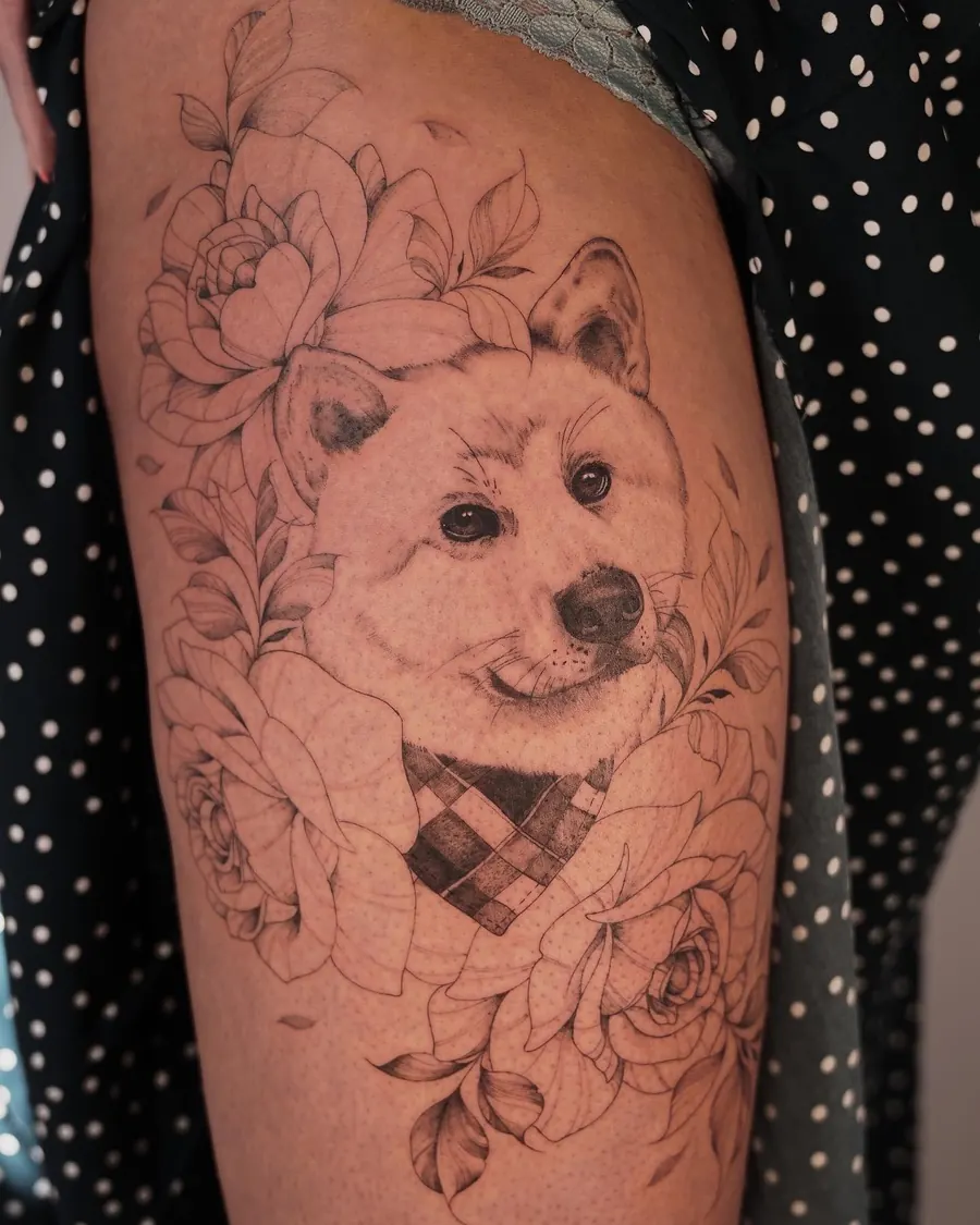 Tatuaż fine line — realizacja 55, autor @geehawkestattoo