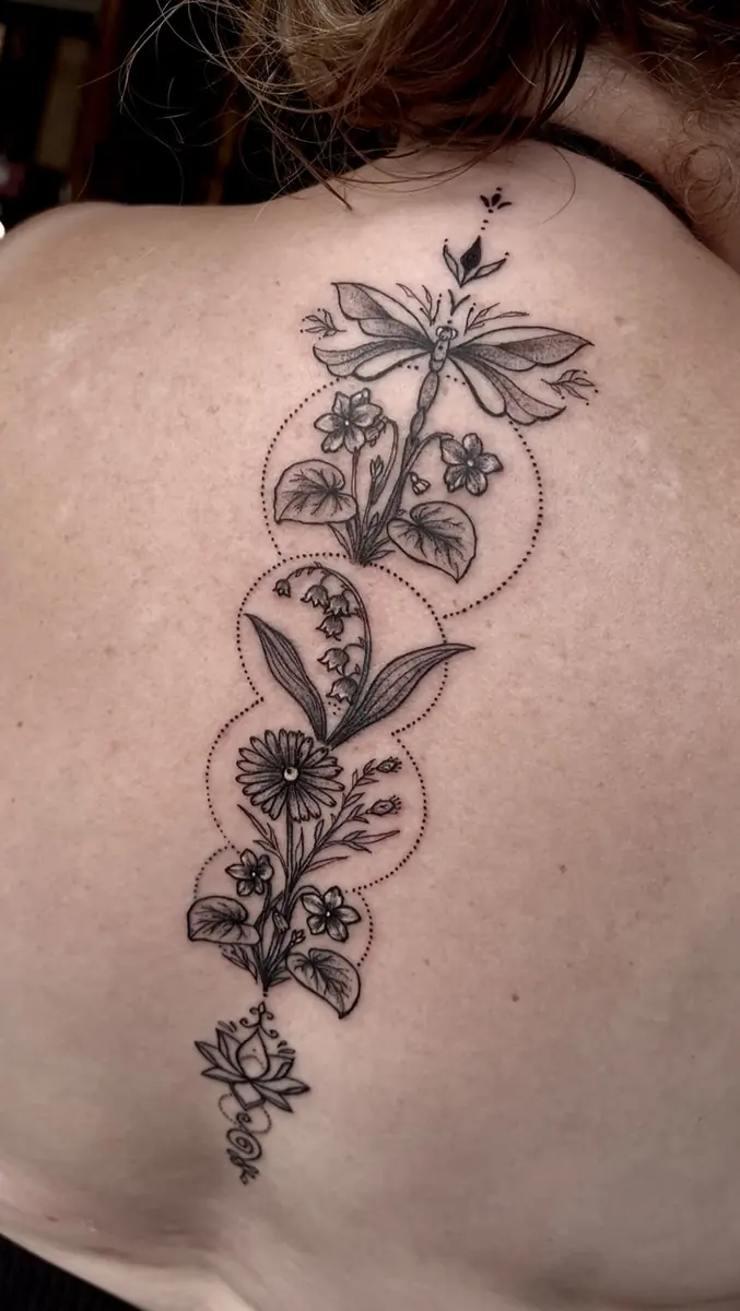 Tatuaż fine line — realizacja 84, autor @inessink_